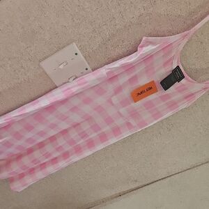 Hot Topic Pink and White Strapless Dress